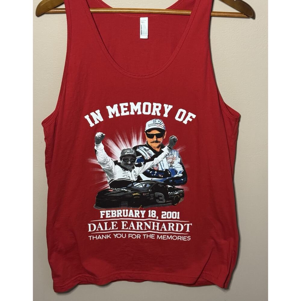 2001 Dale Earnhardt In Memory Of Red Tank Top Men L Made In USA